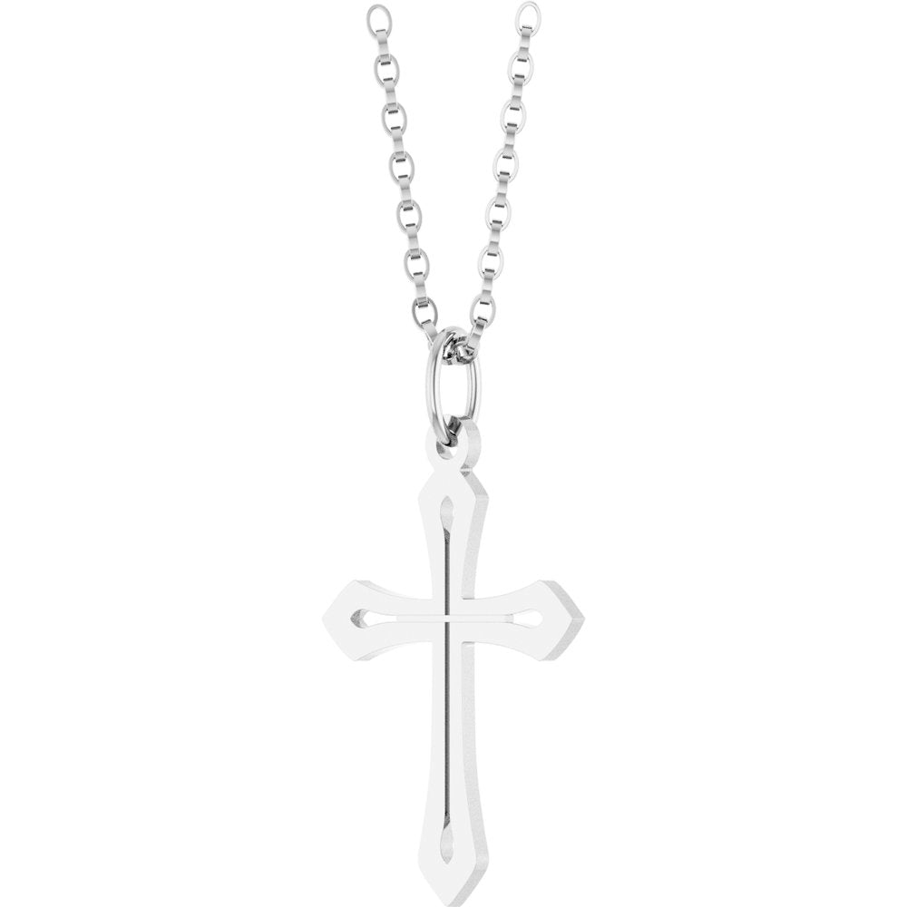 Sterling Silver Cross 18" Necklace