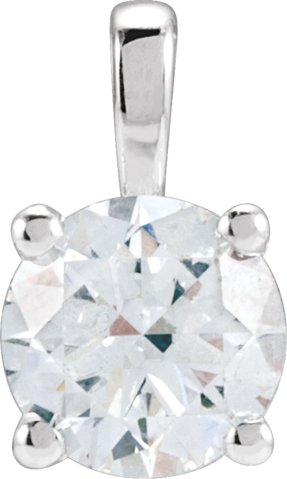 14K White Gold 1 1/2 CT Lab-Grown Diamond Pendant