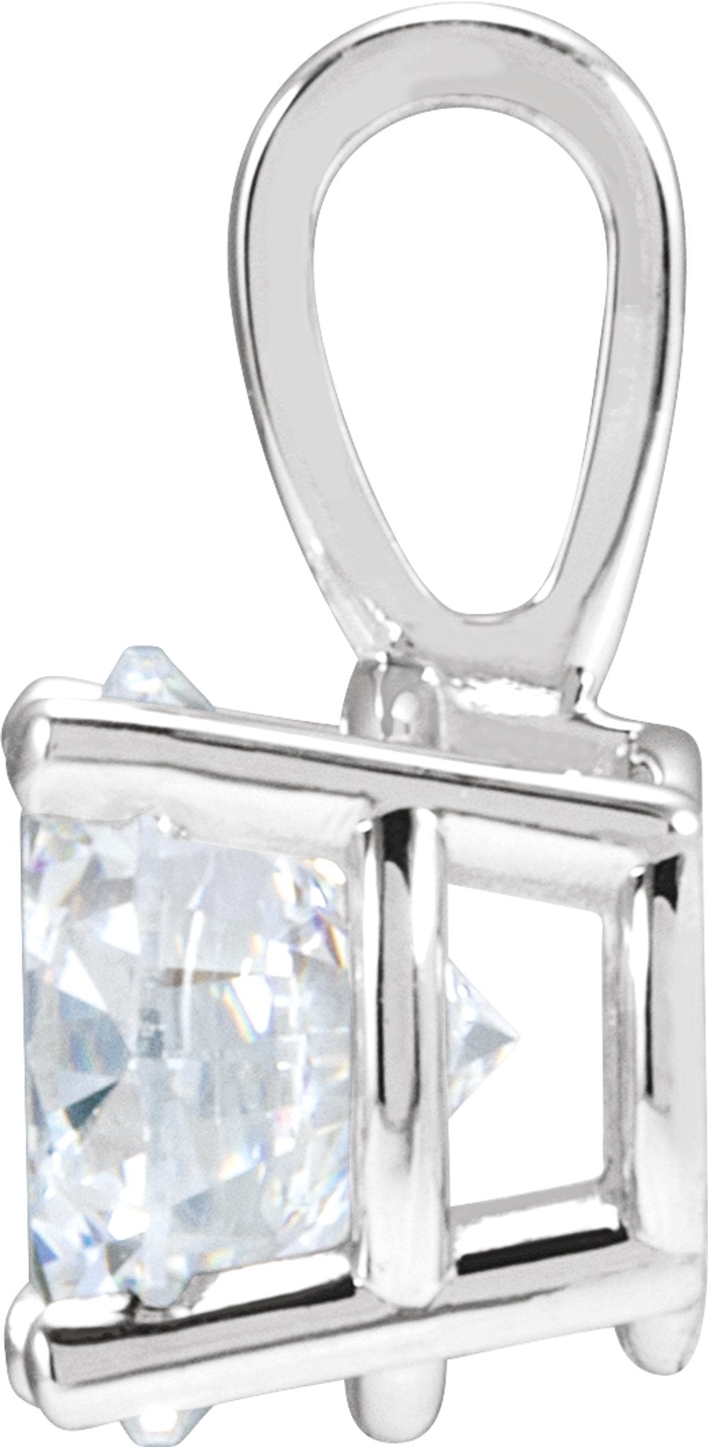 14K White Gold 1 1/2 CT Lab-Grown Diamond Pendant