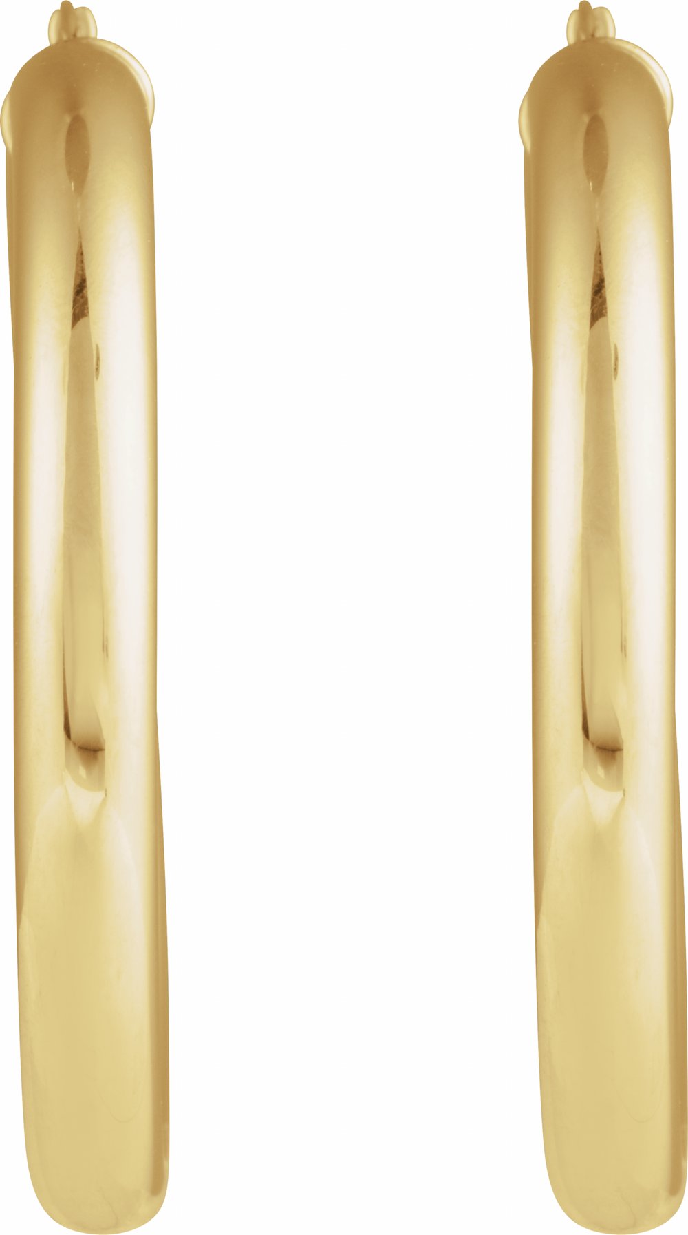14K Yellow Gold Round Tube 45 mm Hoop Earrings