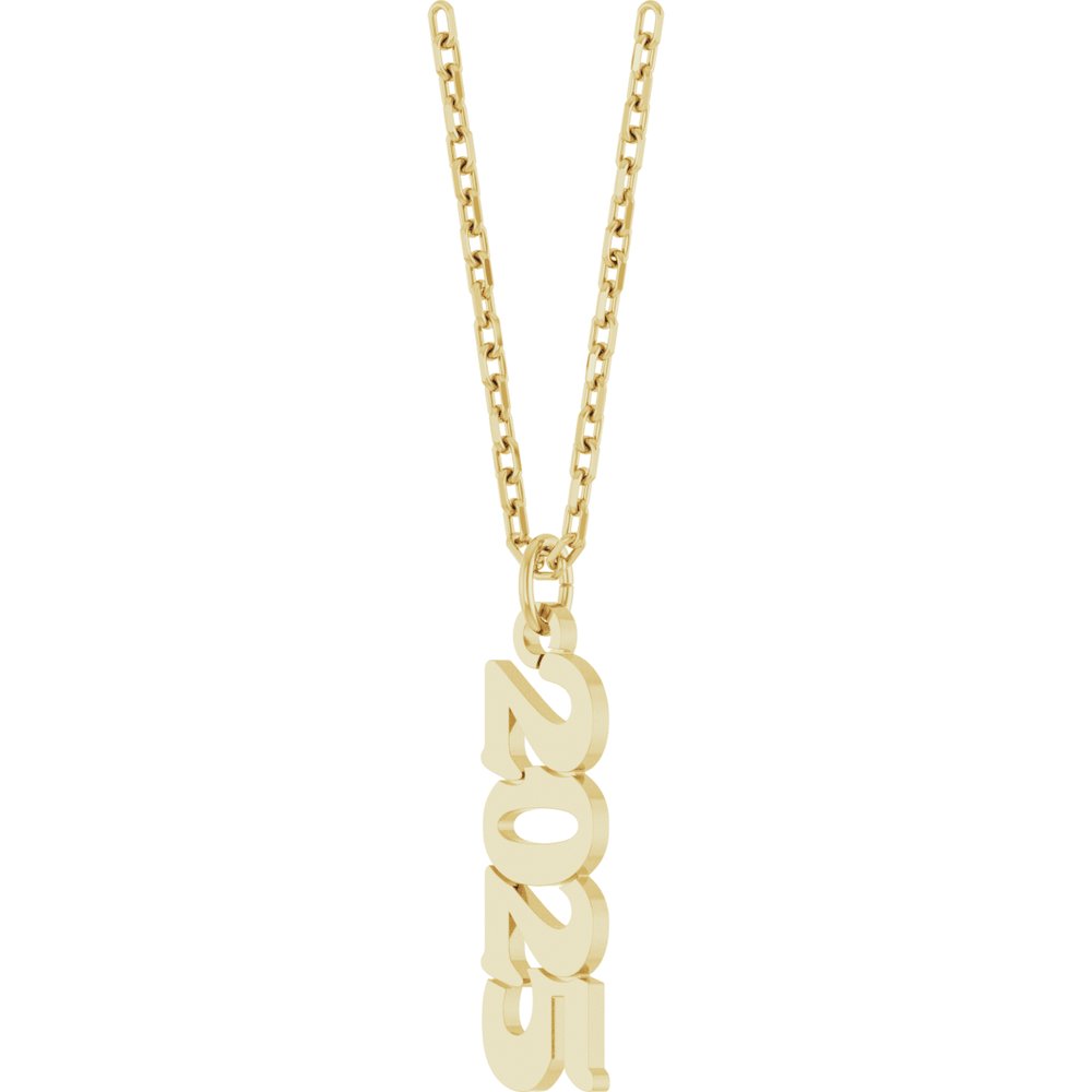 14K Yellow Gold Petite 2025 18" Necklace