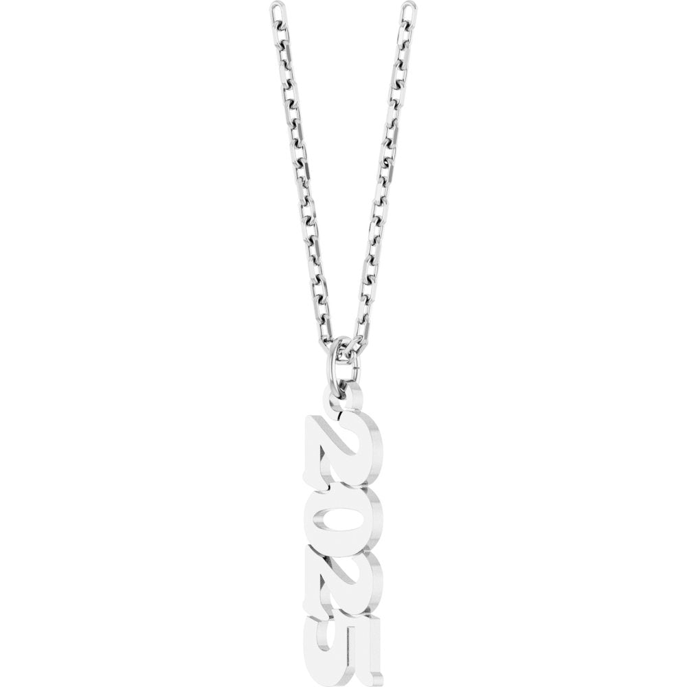 14K White Gold Petite 2025 18" Necklace