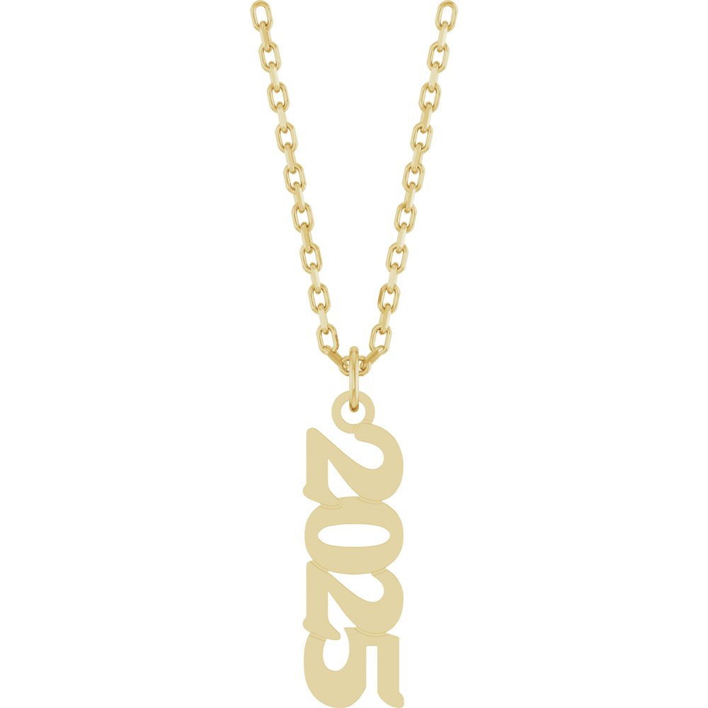 14K Yellow Gold Petite 2025 18" Necklace