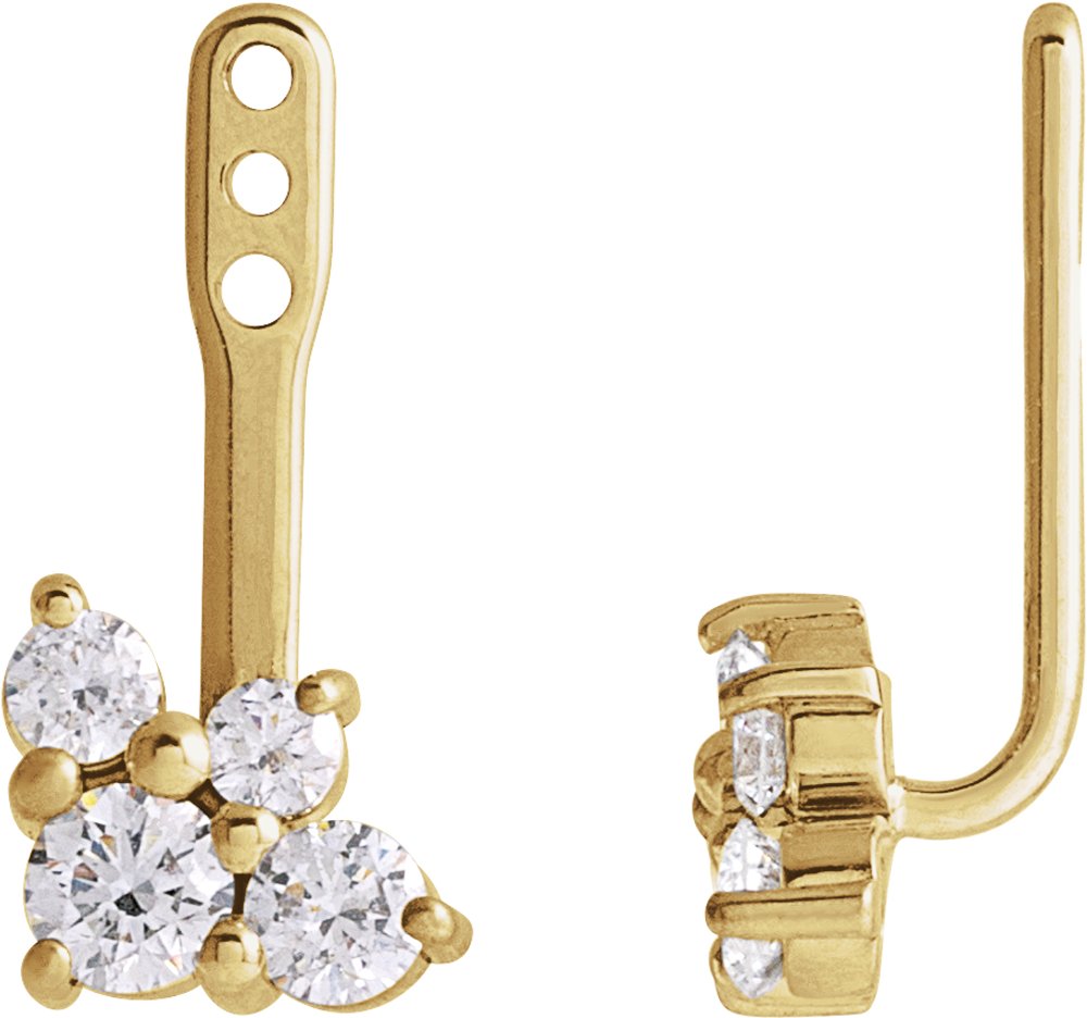 14K Yellow Gold 3/8 CTW Natural Diamond Earring Jackets