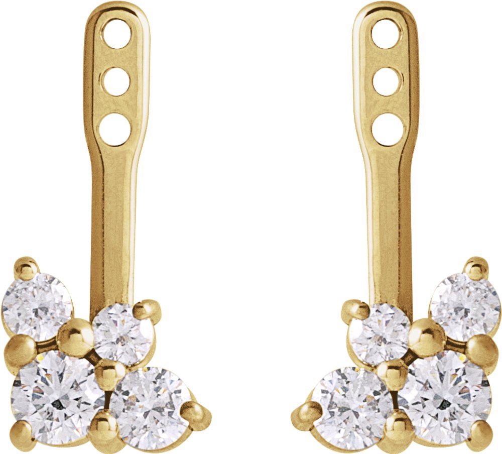 14K Yellow Gold 3/8 CTW Natural Diamond Earring Jackets