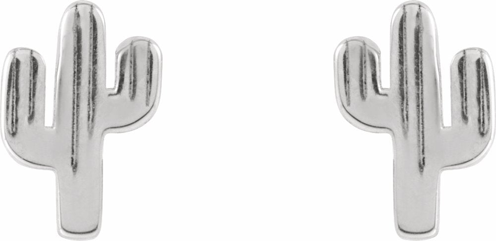 Sterling Silver Cactus Earrings