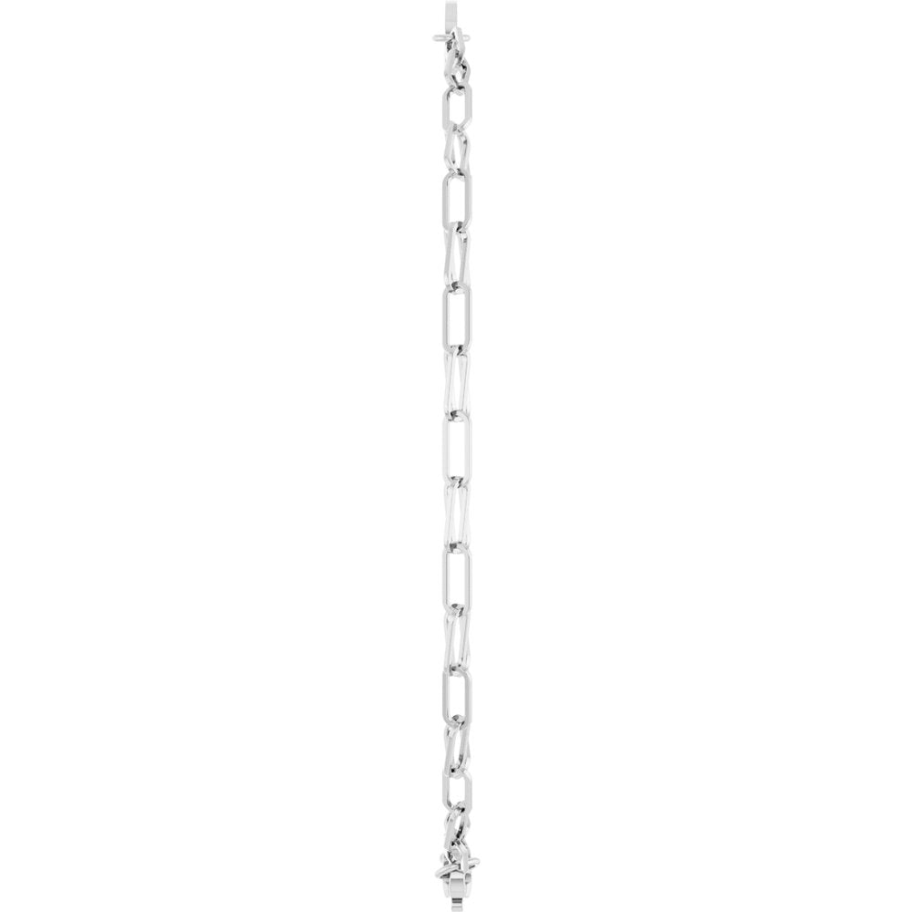 14K White Gold Engravable Oval 7" Bracelet