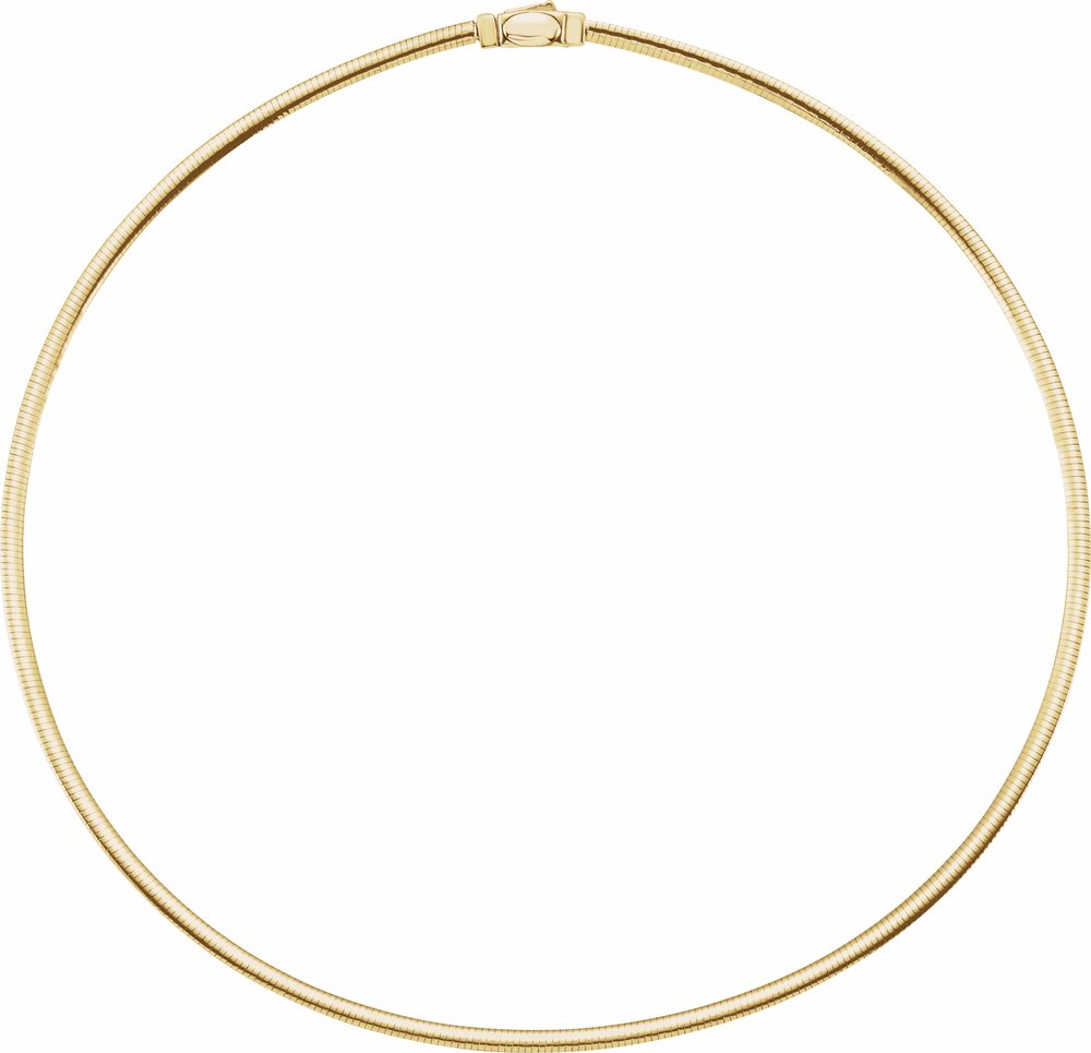 14K Yellow or White 3 mm Reversible Omega 7" Chain
