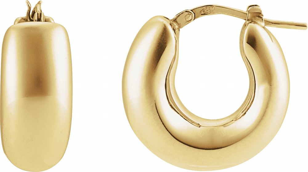 14K Yellow Gold Electroform 20 mm Hoop Earrings