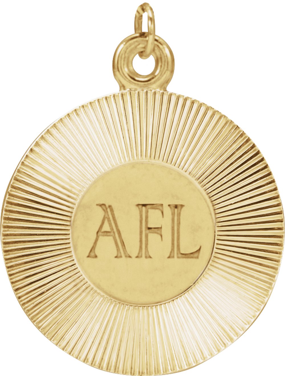 14K Yellow Gold Engravable Round Pendant
