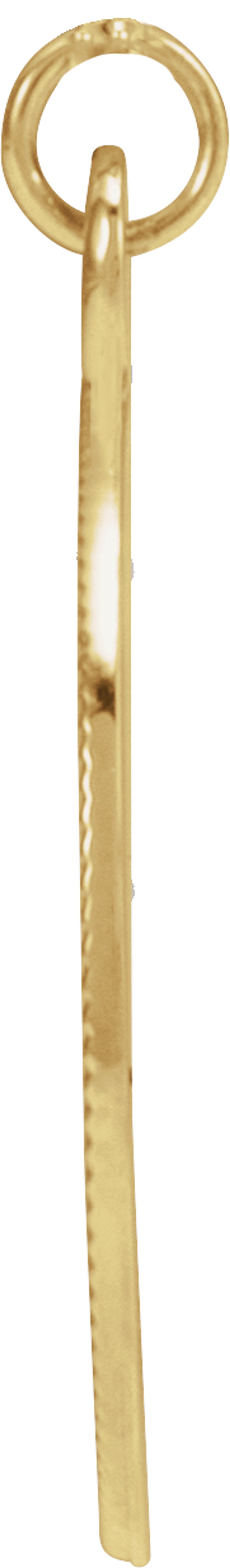 14K Yellow Gold Engravable Round Pendant