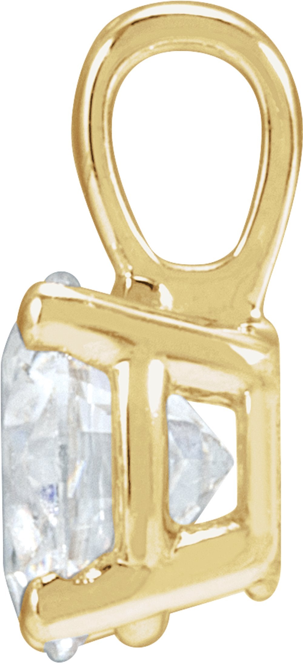 14K Yellow Gold 1 1/2 CT Lab-Grown Diamond Pendant