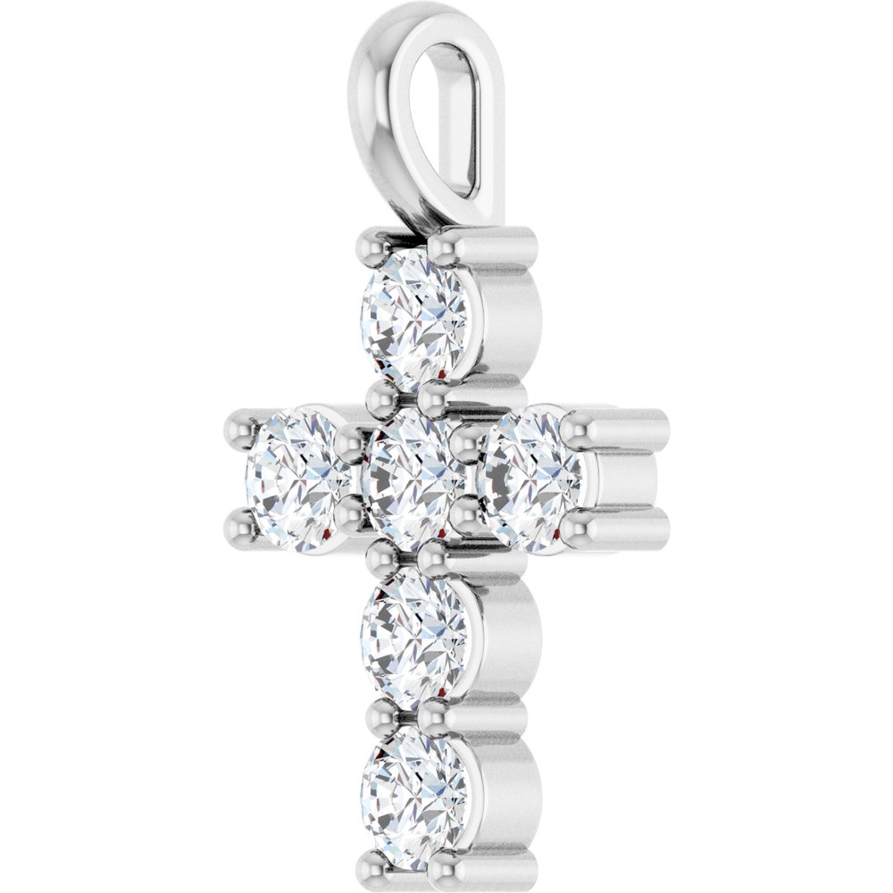 14K White 1/2 CTW Lab-Grown Diamond Pendant