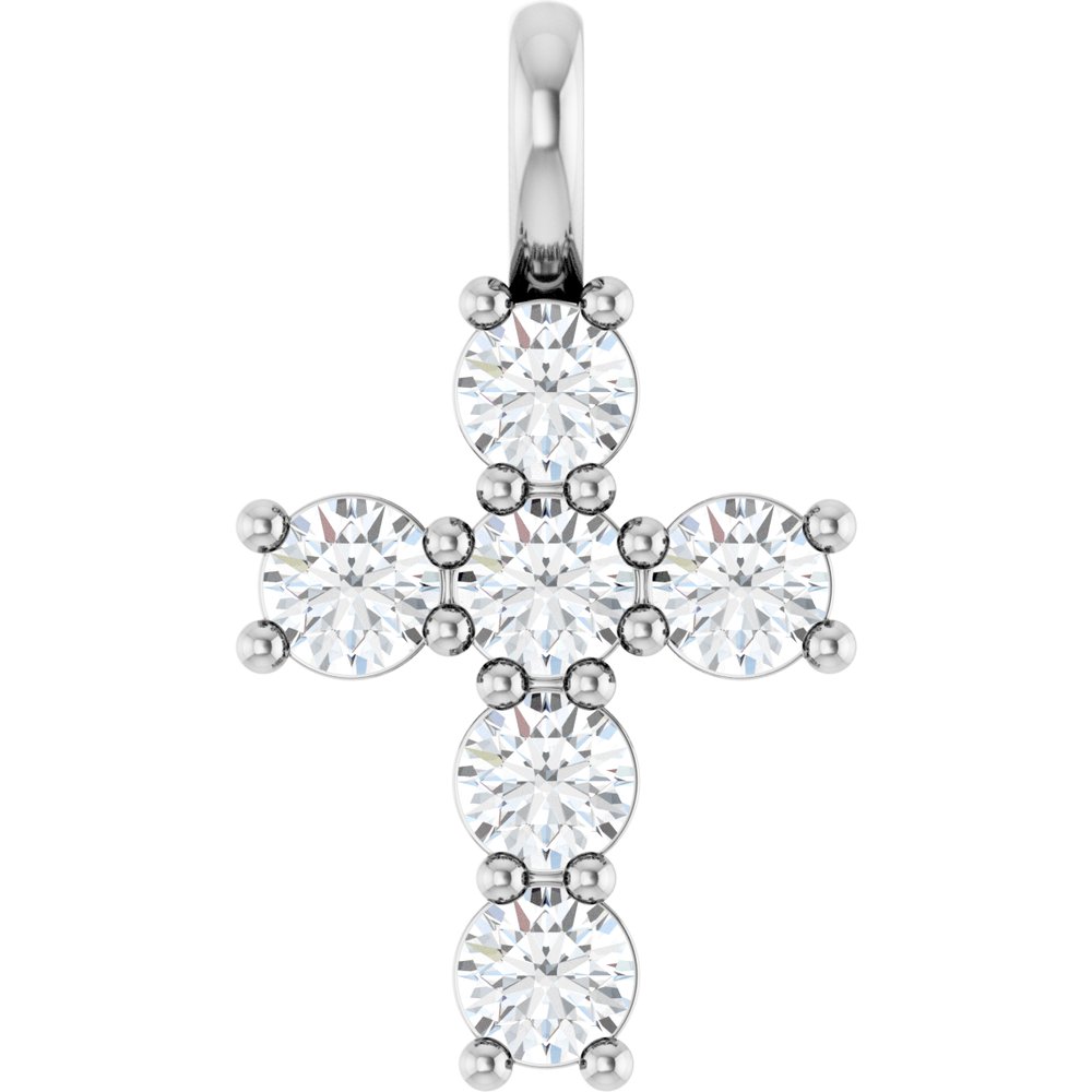 14K White 1/2 CTW Lab-Grown Diamond Pendant