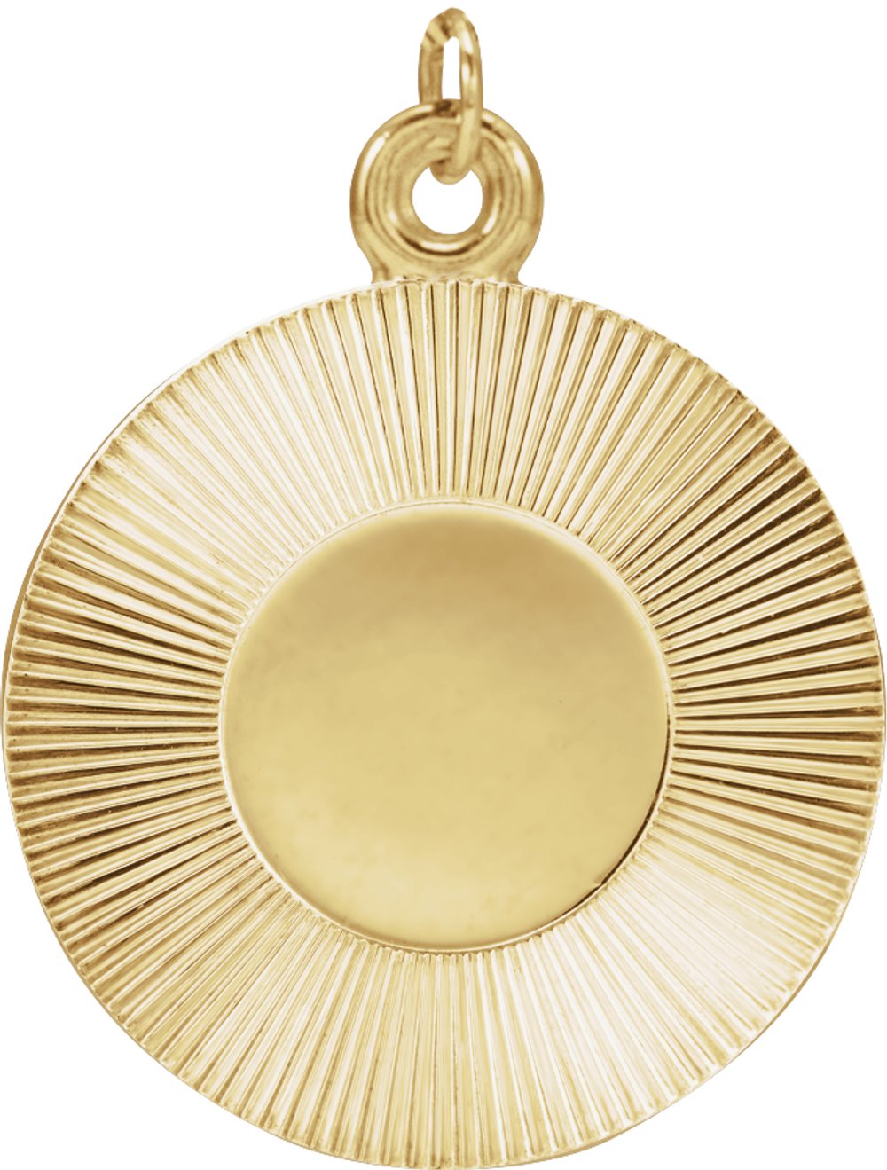 14K Yellow Gold Engravable Round Pendant