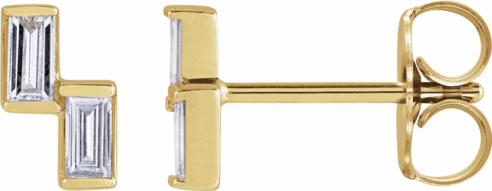 14K Yellow 1/4 CTW Natural Diamond Two-Stone Stud Earrings