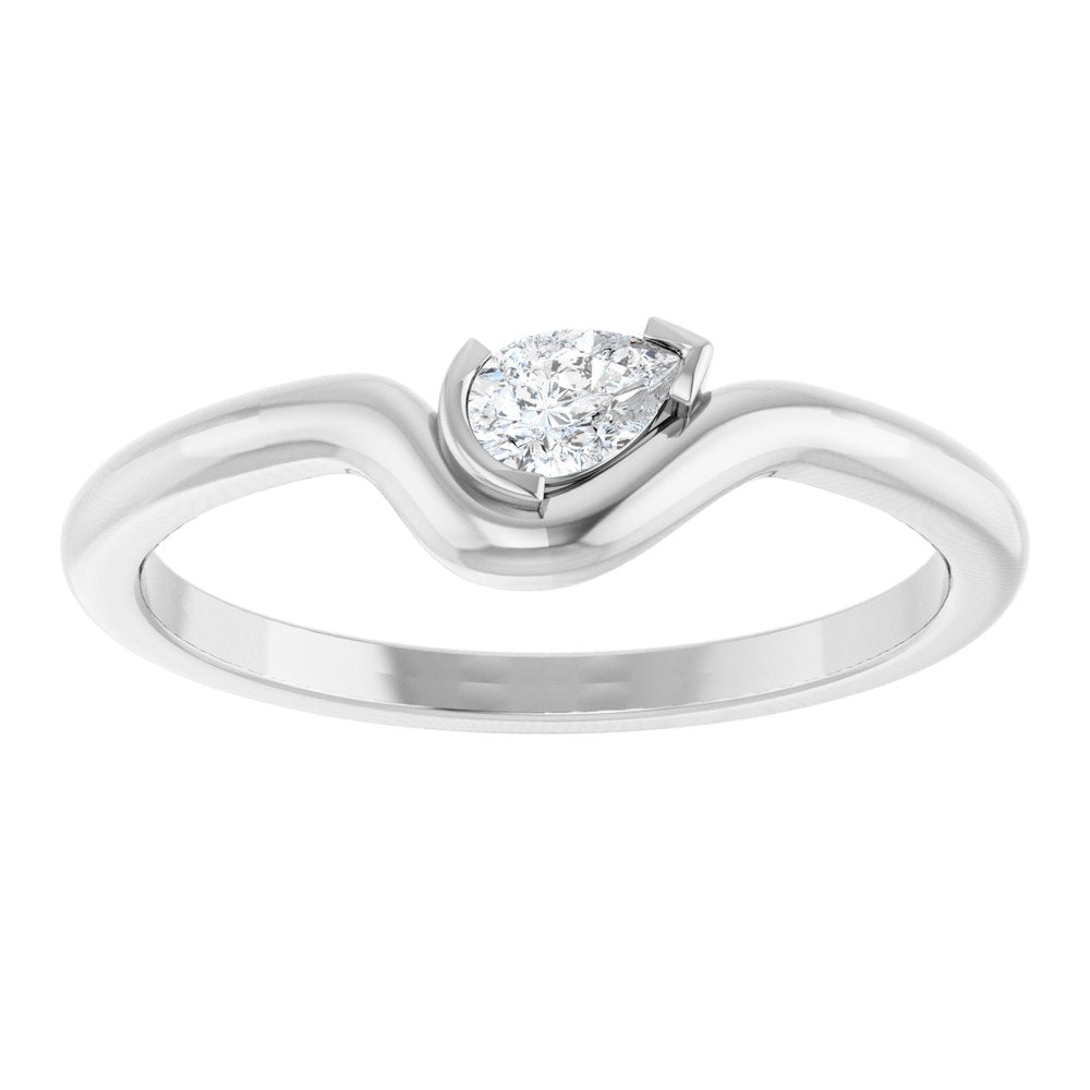 14K White 1/6 CT Natural Diamond Ring