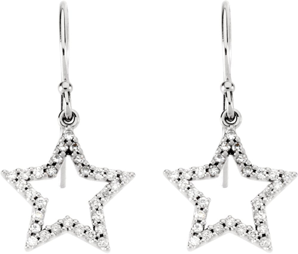 14K White 1/4 CTW Natural Diamond Star Earrings