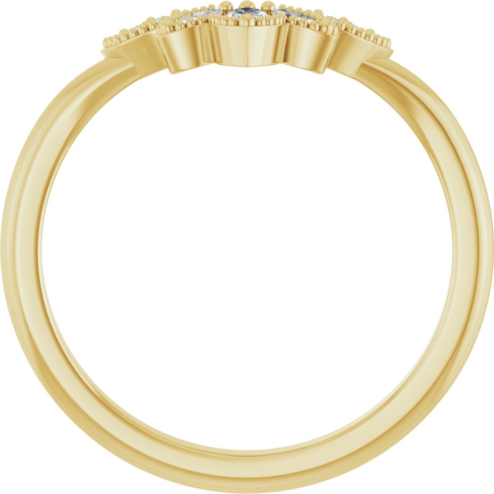 14K Yellow Gold 1/8 CTW Natural Diamond Contour Band