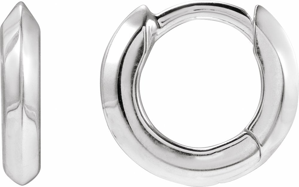 Sterling Silver Knife-Edge Hinge 10 mm Hoop Earrings