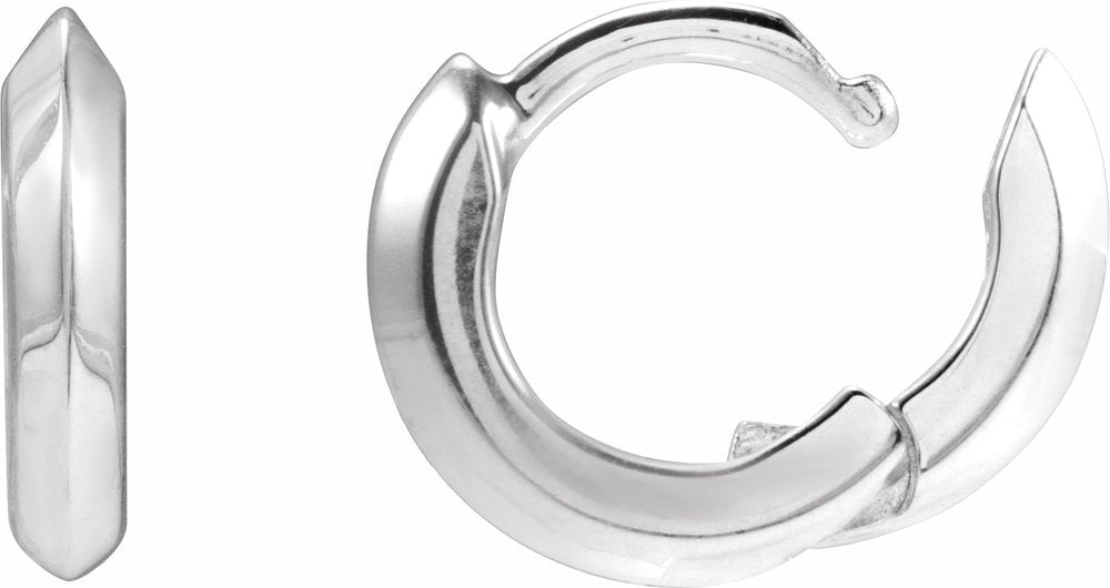 Sterling Silver Knife-Edge Hinge 10 mm Hoop Earrings