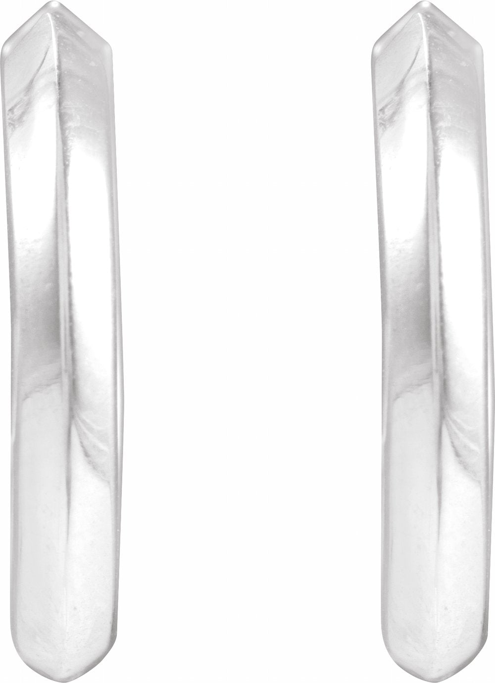 14K White Knife-Edge Hinge 15 mm Hoop Earrings