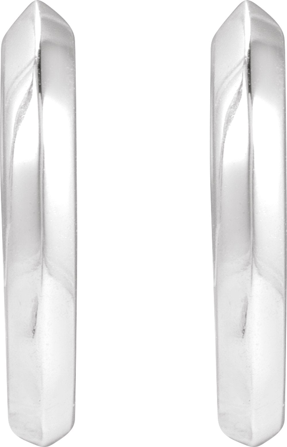 14K White Gold Knife-Edge Hinge 12.5 mm Hoop Earrings
