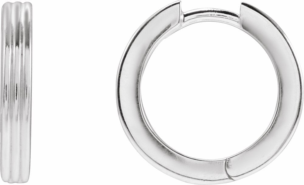 Sterling Silver Hinged 15 mm Huggie Hoop Earrings