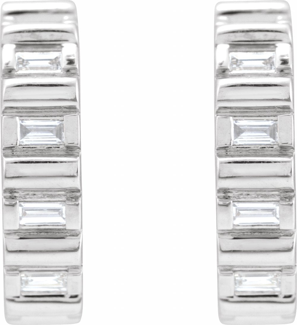 Platinum 1/5 CTW Natural Diamond 11.6 mm Hoop Earrings