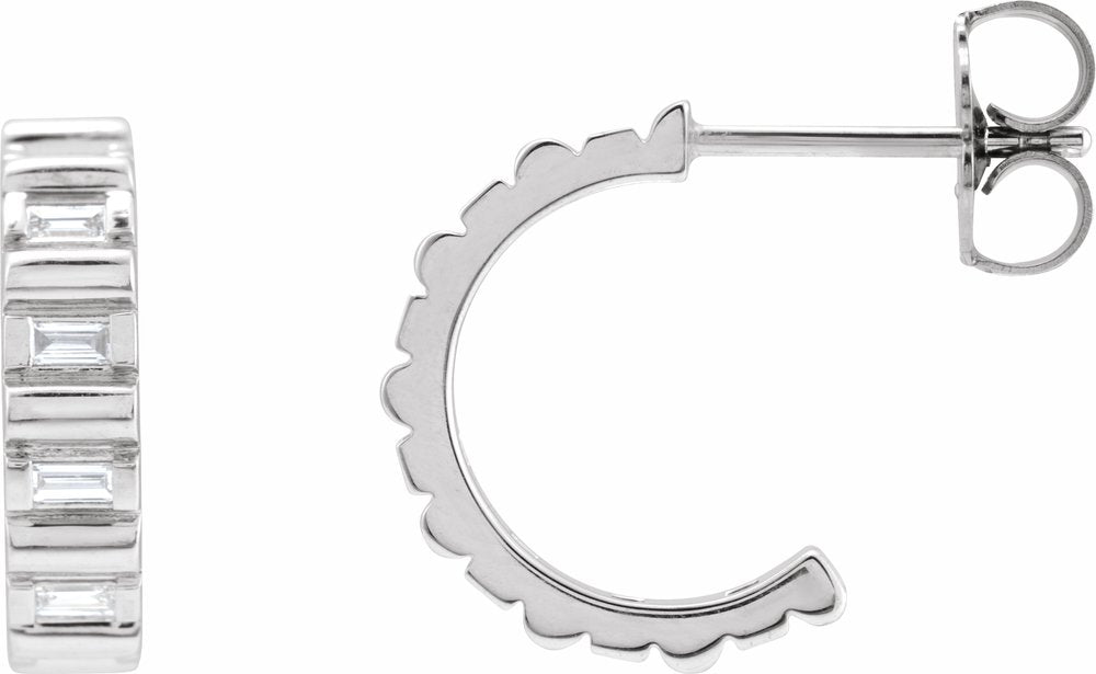 14K White Gold 1/5 CTW Natural Diamond 11.6 mm Hoop Earrings