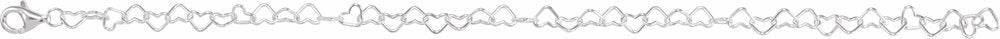 Sterling Silver 4.5 mm Heart 7 1/4" Chain