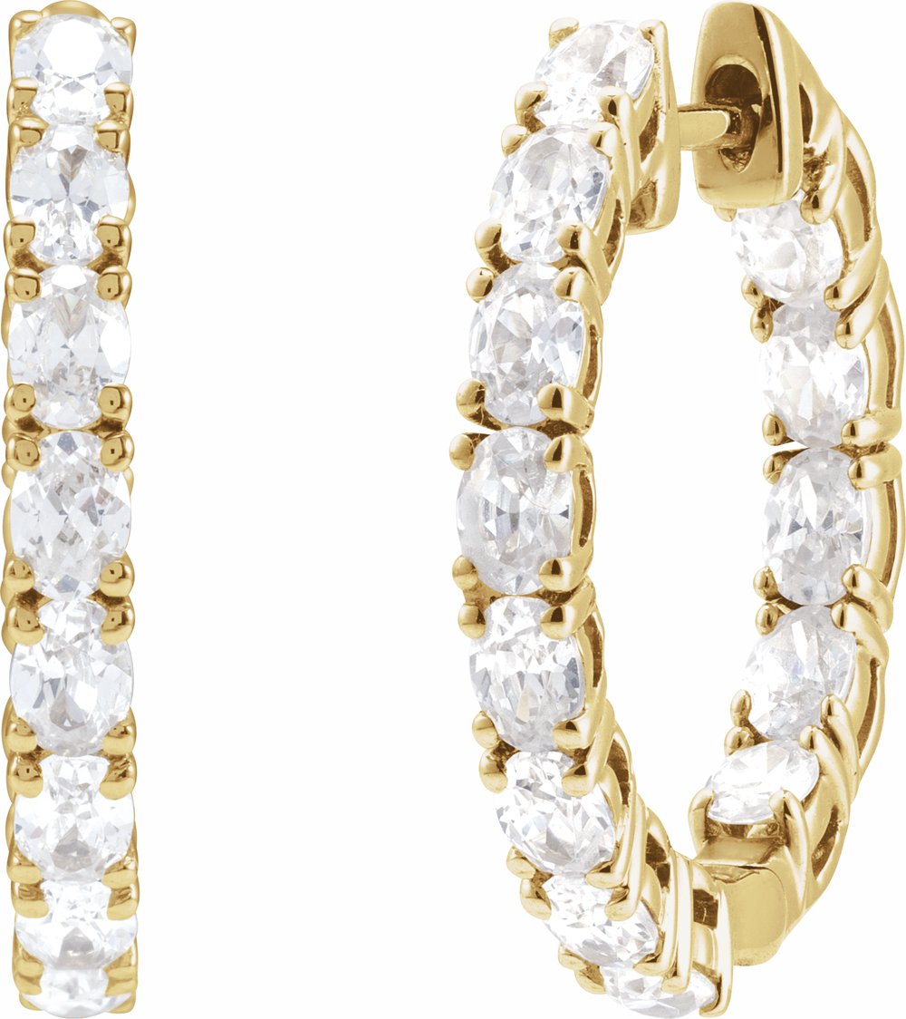 14K Yellow Gold 2 5/8 CTW Lab-Grown Diamond Inside-Outside 20.6 mm Hoop Earrings