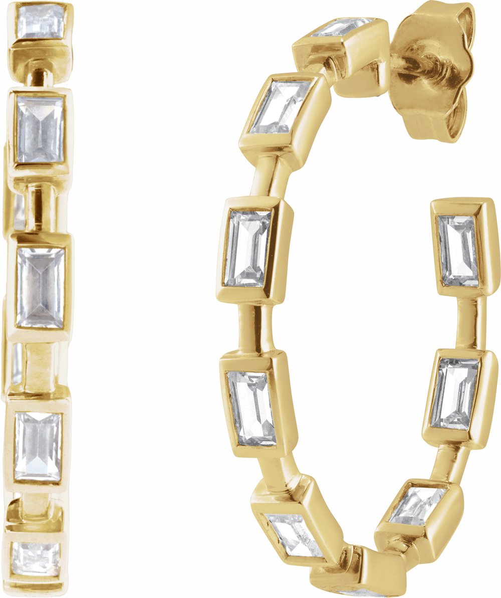 14K Yellow Gold 1 1/4 CTW Lab-Grown Diamond 24.5 mm Hoop Earrings