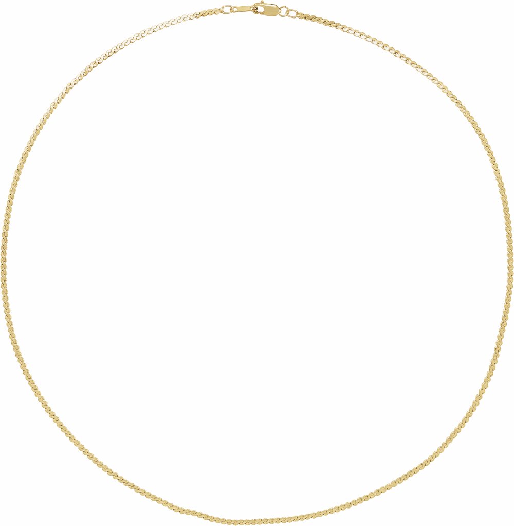 14K Yellow Gold 1.7 mm Serpentine 20" Chain