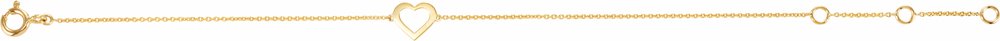 14K Yellow Gold Heart 7" Bracelet