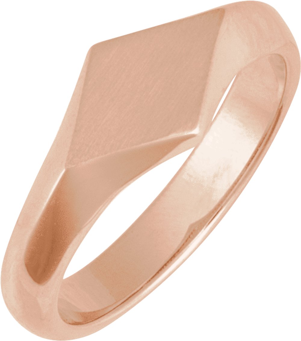 14K Rose Gold Geometric Signet Ring