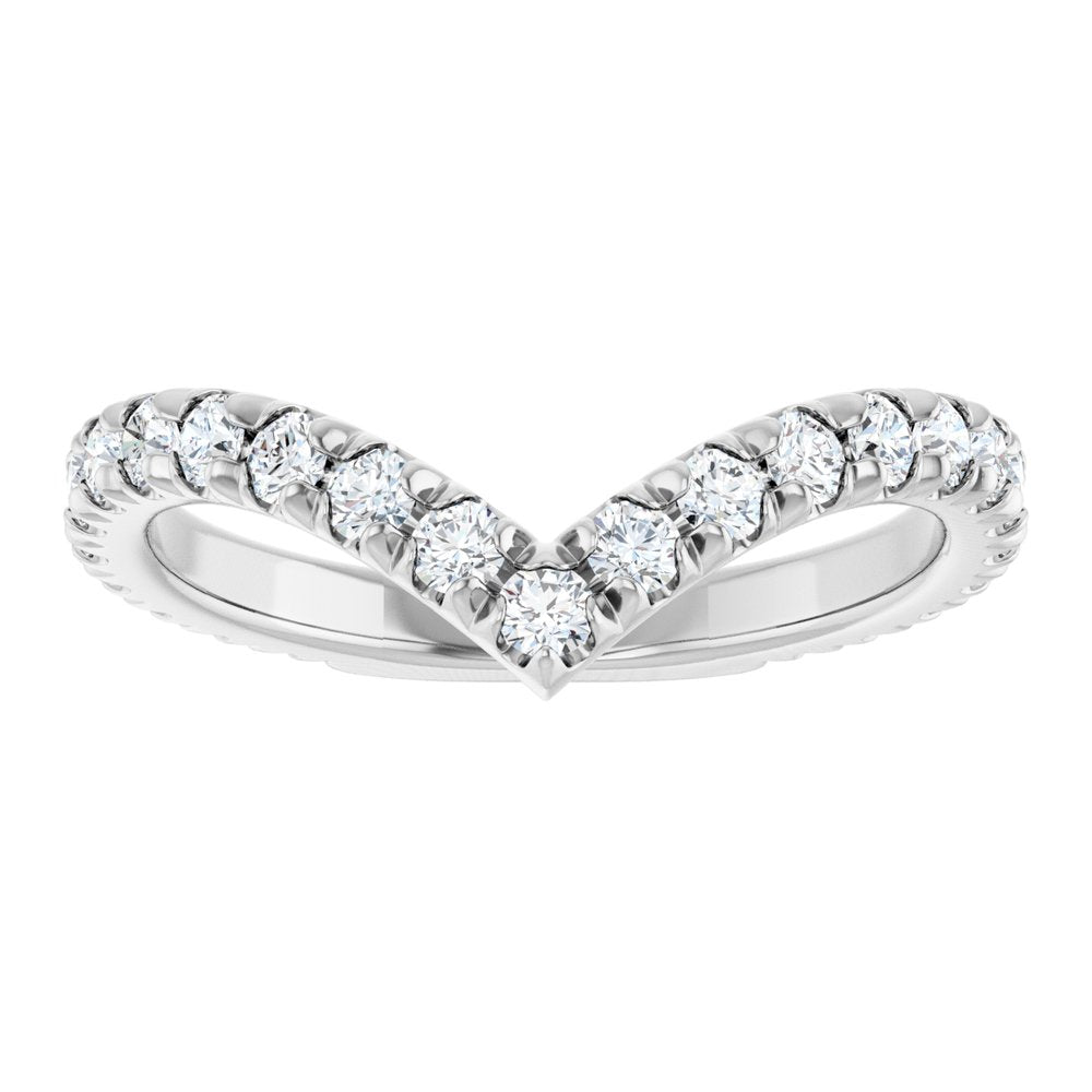 14K White Gold 3/4 CTW Lab-Grown Diamond Contour Band