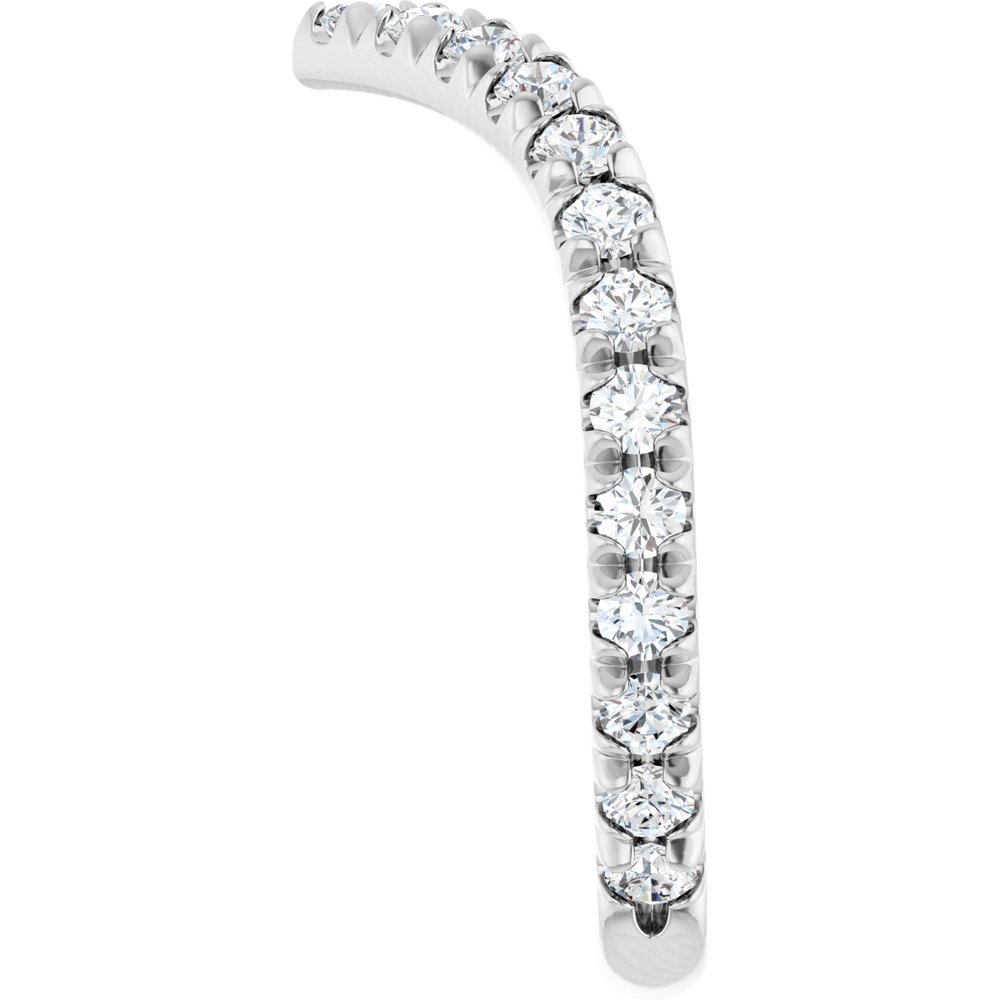 14K White Gold 3/4 CTW Lab-Grown Diamond Contour Band