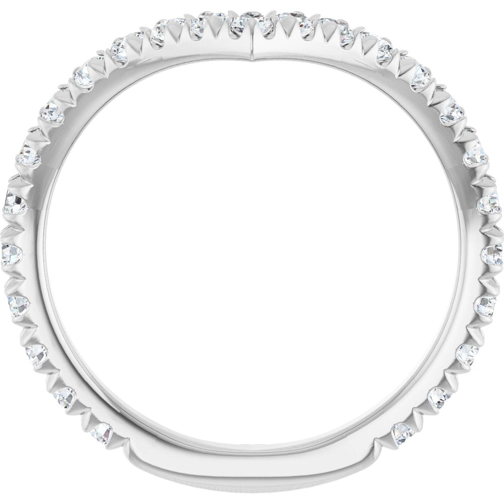 14K White Gold 3/4 CTW Lab-Grown Diamond Contour Band