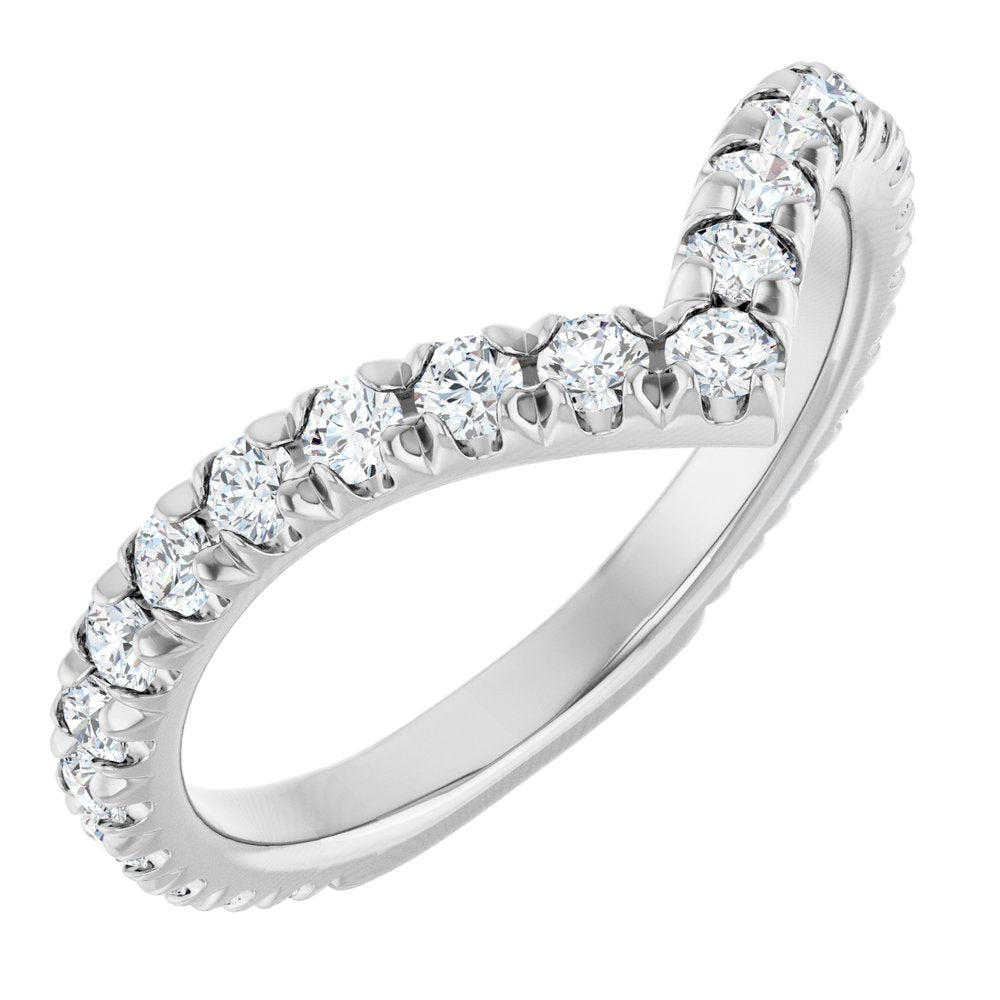 14K White Gold 3/4 CTW Lab-Grown Diamond Contour Band