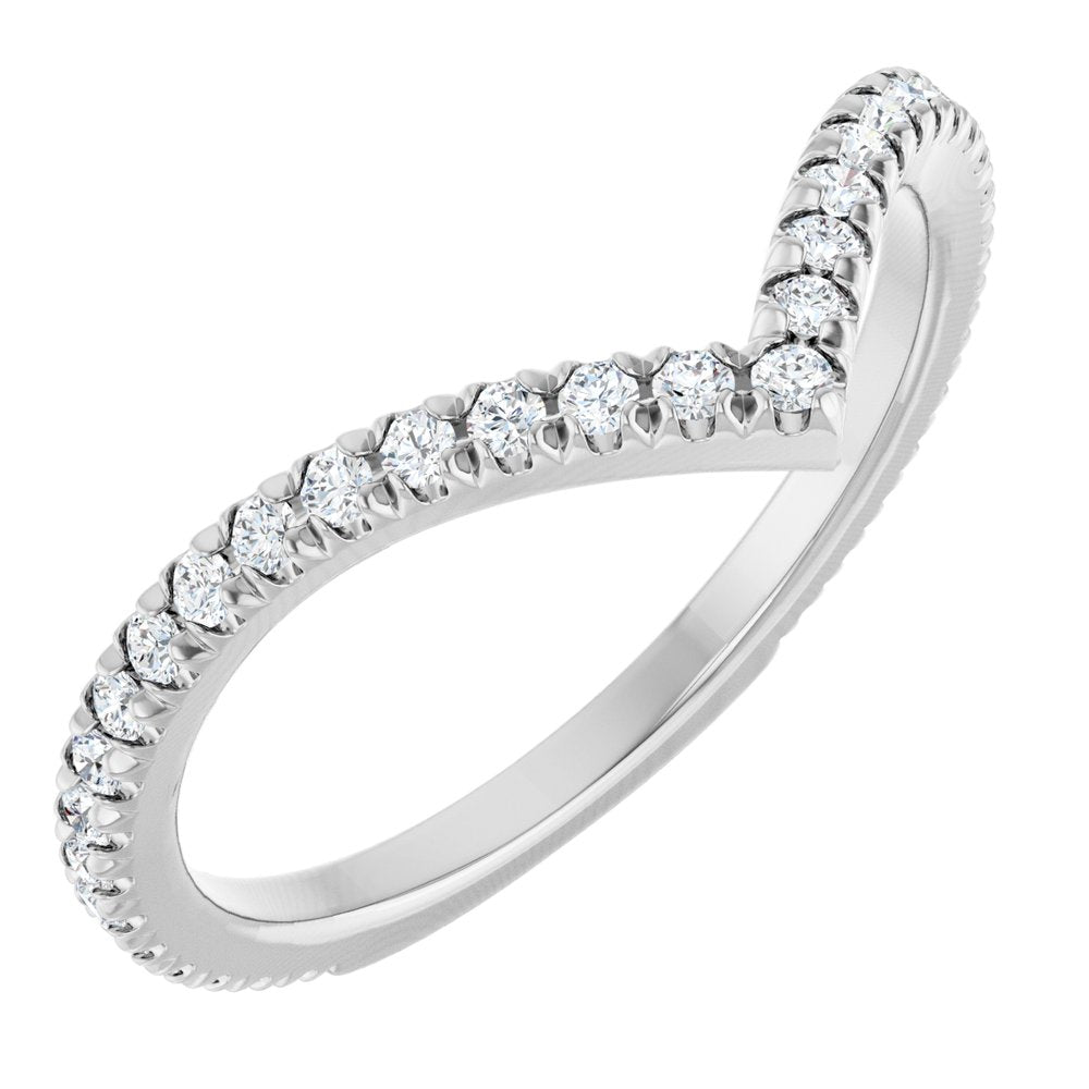 14K White Gold 1/3 CTW Lab-Grown Diamond Contour Band