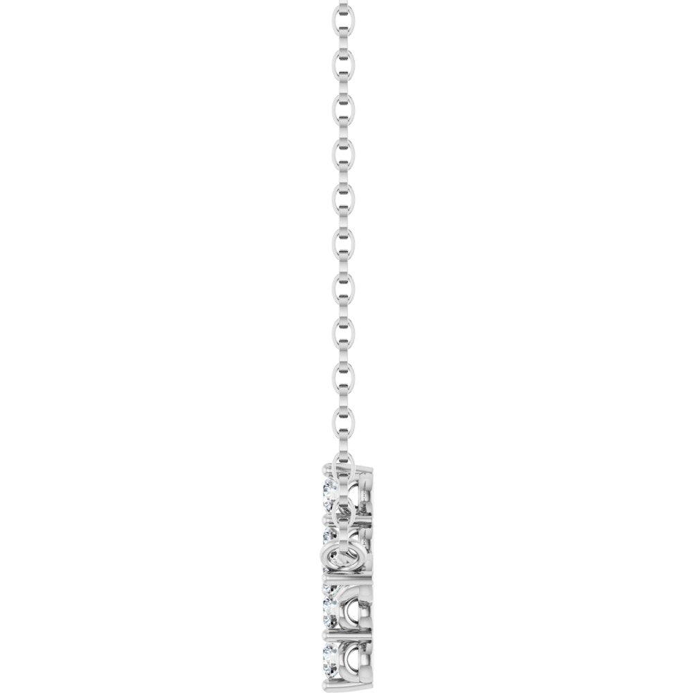 14K White Gold 1/4 CTW Natural Diamond Sideways Cross 18" Necklace