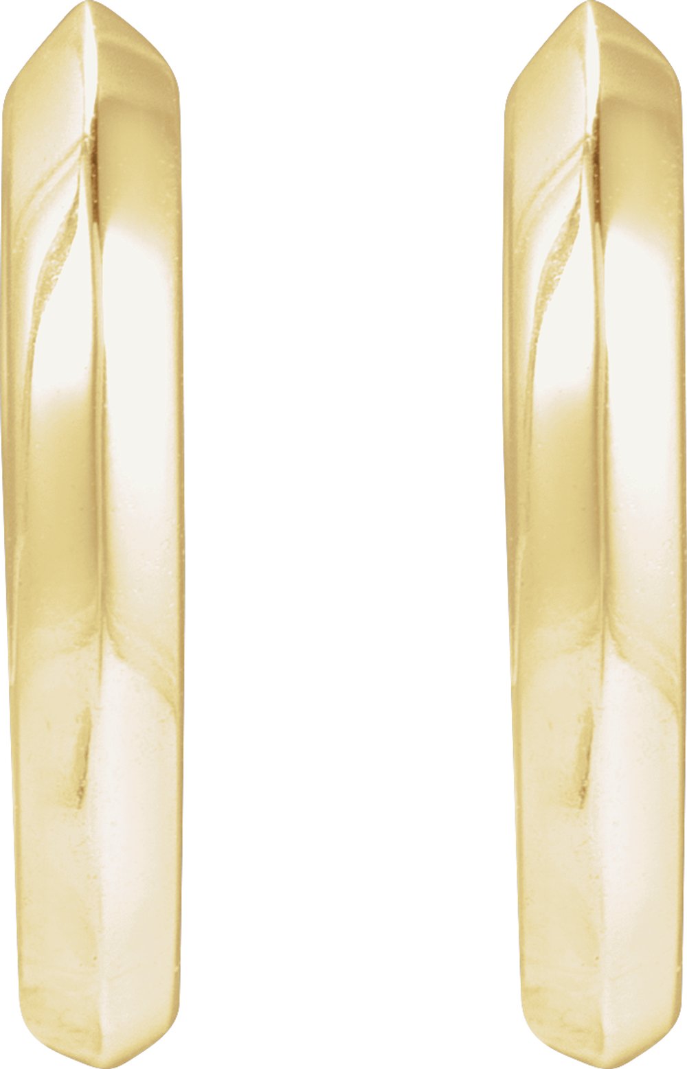 14K Yellow Gold Knife-Edge Hinge 12.5 mm Hoop Earrings