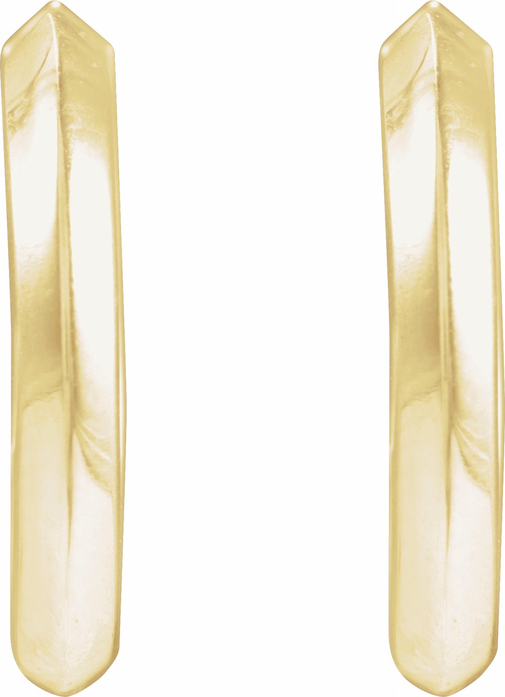 14K Yellow Gold Knife-Edge Hinge 15 mm Hoop Earrings