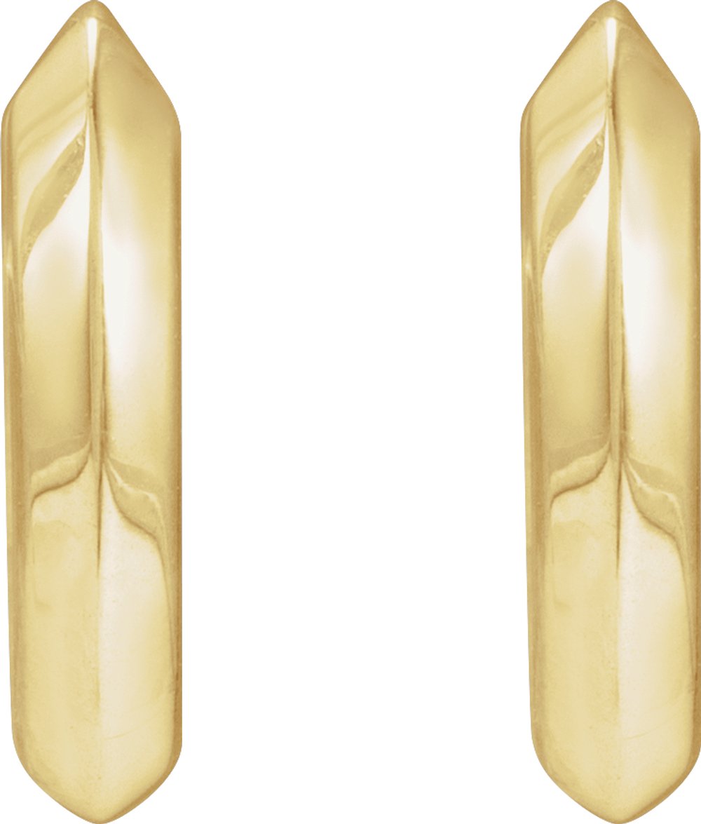14K Yellow Gold Knife-Edge Hinge 10 mm Hoop Earrings