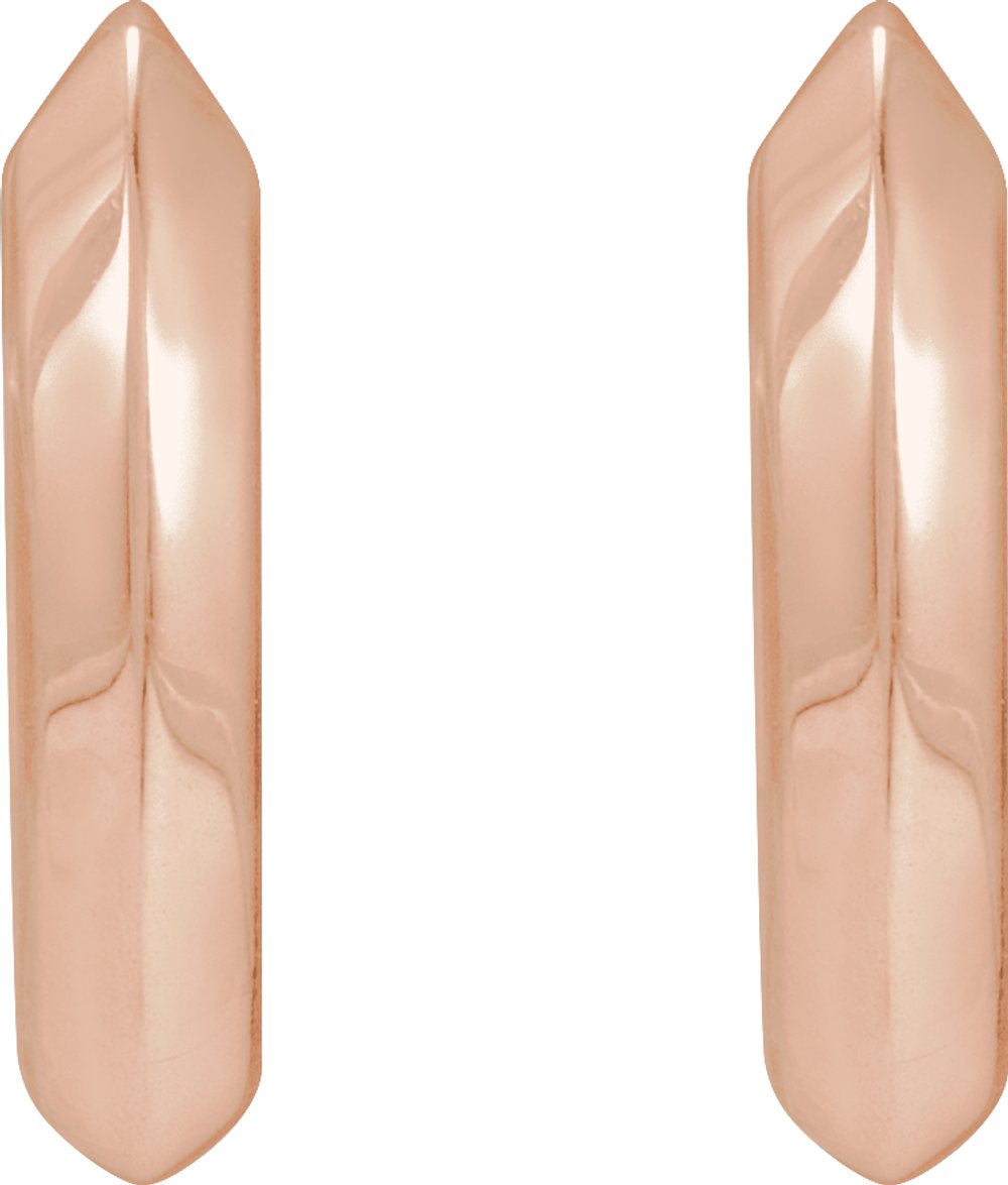 14K Rose Knife-Edge Hinge 10 mm Hoop Earrings