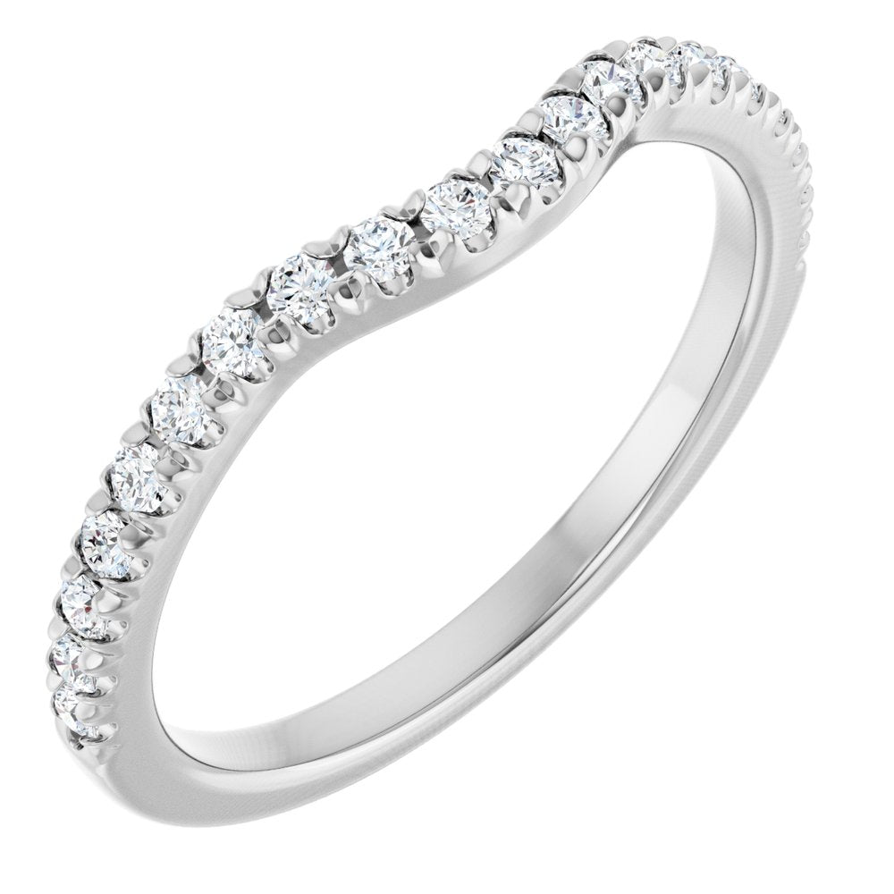14K White Gold 1/4 CTW Lab-Grown Diamond Contour Band