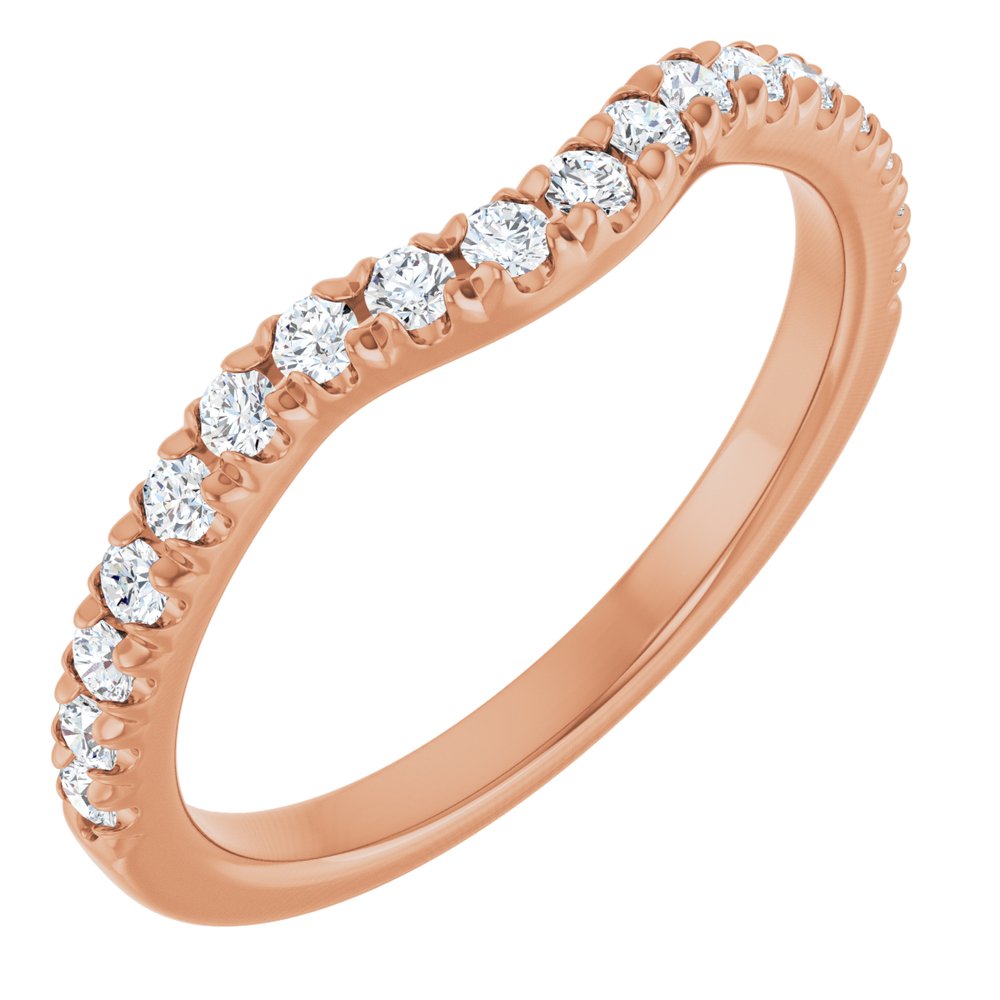 14K Rose Gold 1/3 CTW Natural Diamond Contour Band