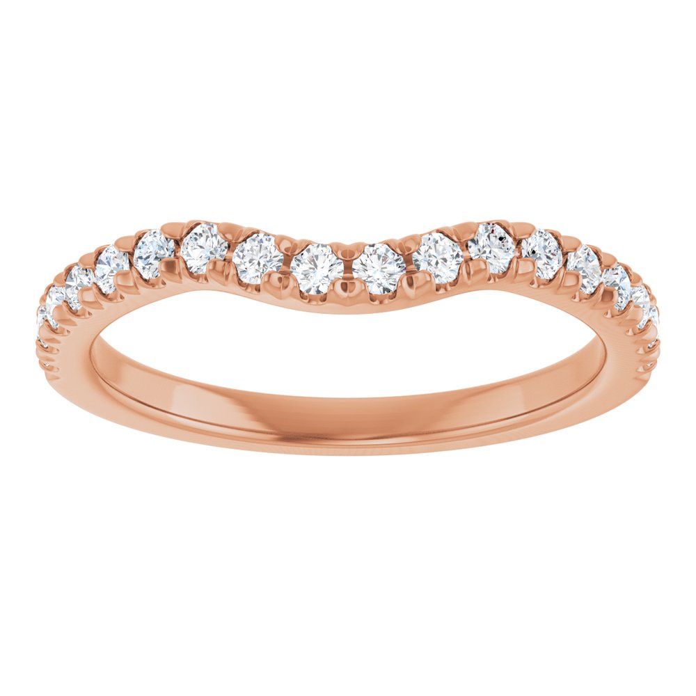 14K Rose Gold 1/3 CTW Natural Diamond Contour Band