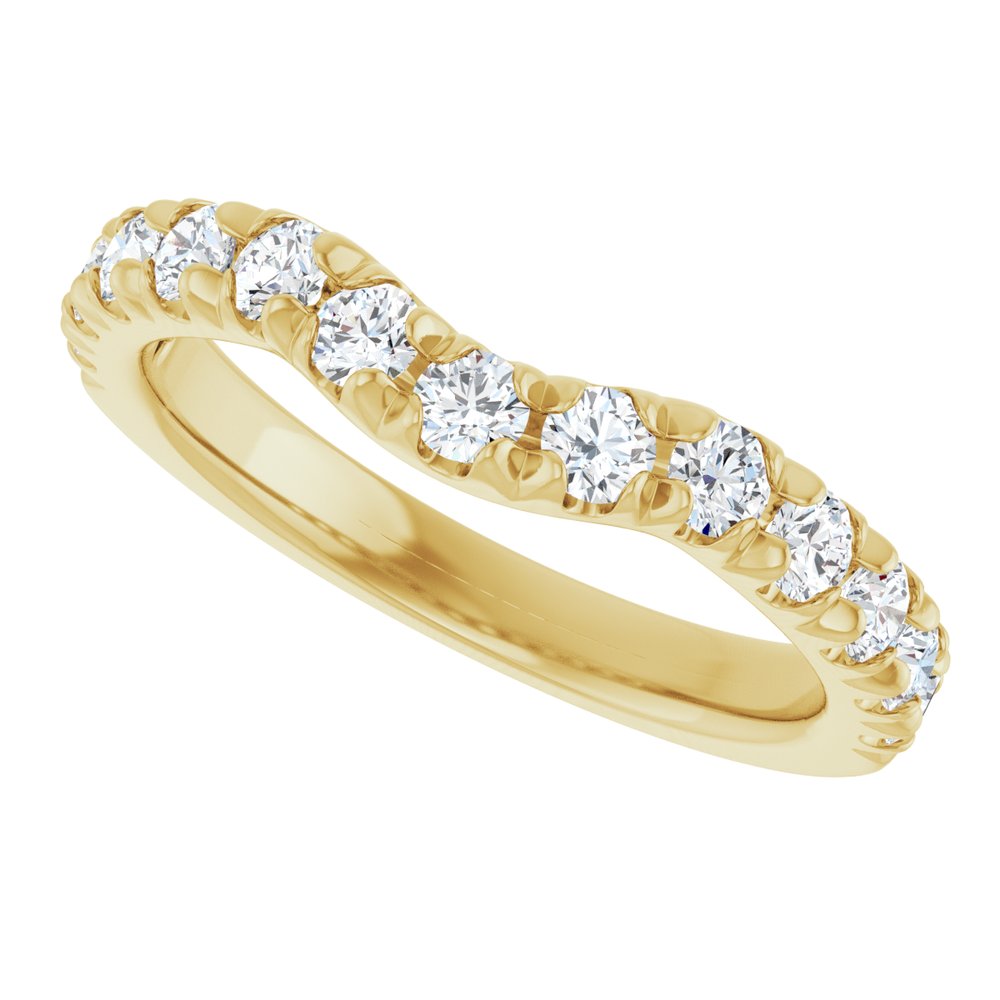 14K Yellow Gold 3/4 CTW Lab-Grown Diamond Contour Band